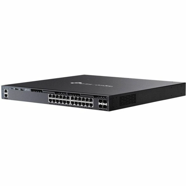 Alt view image 7 of 13 - TP-Link Omada 24-Port Gigabit Stackable L3 Managed PoE+ Switch with 4 10G Slots - 25 Ports - Gigabit Ethernet, 10 Gigabit Ethernet - 10/100/1000Base-T, 10GBase-X - 3 Layer Supported - 916.60 W Power C