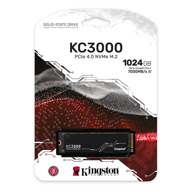 Alt view image 3 of 3 - Kingston KC3000 1TB M.2 2280 PCIe NVMe Internal Solid State Drive SKC3000S1024G