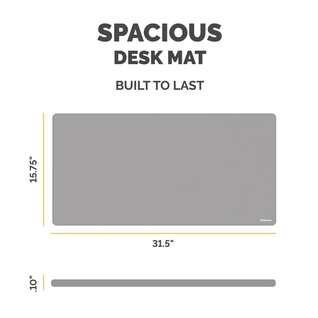 Alt view image 8 of 11 - Breyta Desk Mat - Gray - Comfort, Protection, and Performance