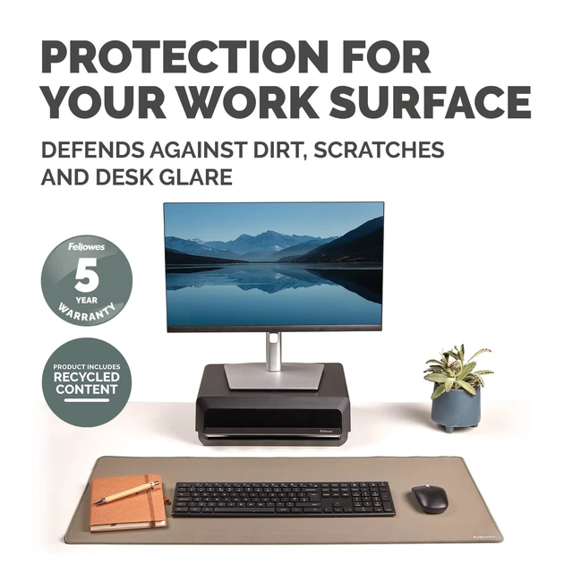 Alt view image 9 of 10 - Breyta Desk Mat - Sand - Comfort, Protection, and Performance