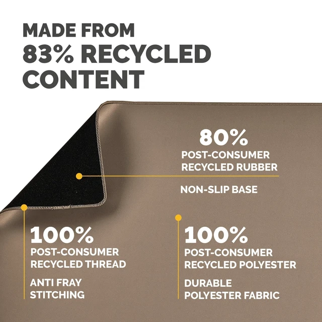 Alt view image 8 of 10 - Breyta Desk Mat - Sand - Comfort, Protection, and Performance