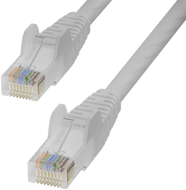 Main image of StarTech 50ft White Cat6 Ethernet Cable Snagless RJ45 UTP 24AWG Bare Copper Wire Network Patch Cord