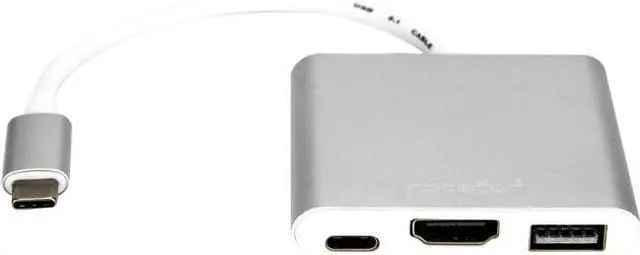 Alt view image 6 of 10 - Rocstor Y10A176-S1 Usb-C To Usb 3.0 Hdmi Usb-C 3.1 Multifunction Adapter 15Cm Silver
