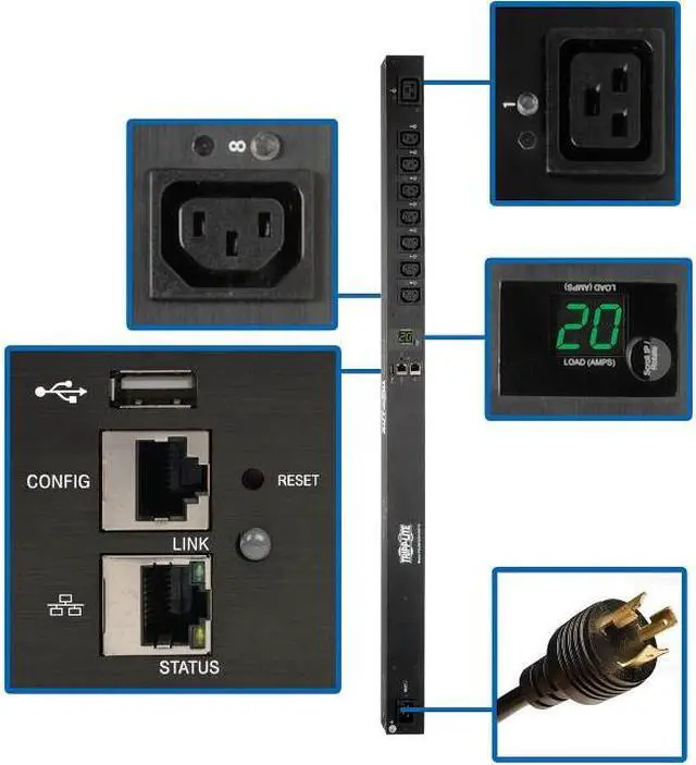 Main image of Tripp Lite PDUMV20HVNET2LX 8-Outlet PDU