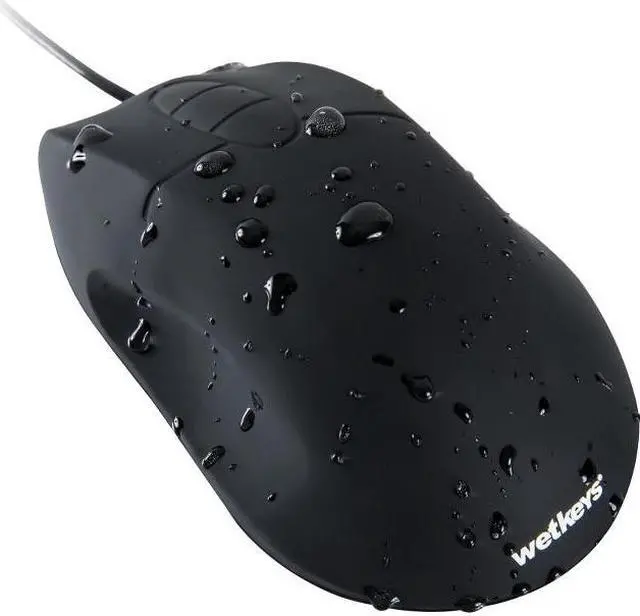 Alt view image 3 of 6 - WetKeys Waterproof Professional-grade Ergonomic Optical Mouse with 3-button Scroll (USB/PS2) (Black) - OMWK0C01-BK