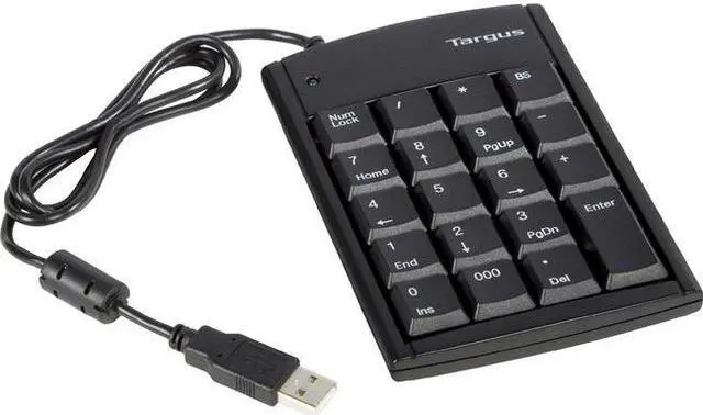 Main image of Targus Ultra Mini USB Keypad with USB Port Connector, True Plug-and-Play Device, Connects with Laptop, Desktop and Other Devices, Black (PAUK10U)