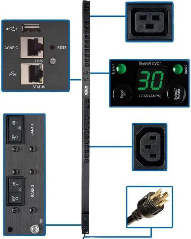 Main image of Tripp Lite PDUMNV30HVLX 5/5.8kW Single-Phase Monitored PDU