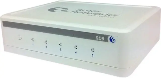 Alt view image 4 of 9 - Amer Networks SD5 10/100Mbps 5-Port Unmanaged Desktop Switch
