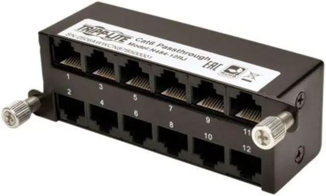 Alt view image 12 of 20 - Tripp Lite Cat6a Pass-Through Cassette - (x12) RJ45 (N484-12RJ)