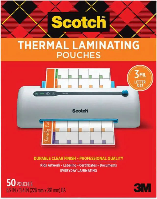 Alt view image 10 of 16 - Scotch Letter Size Thermal Laminating Pouches 3 mil 11 1/2 x 9 50/Pack TP385450