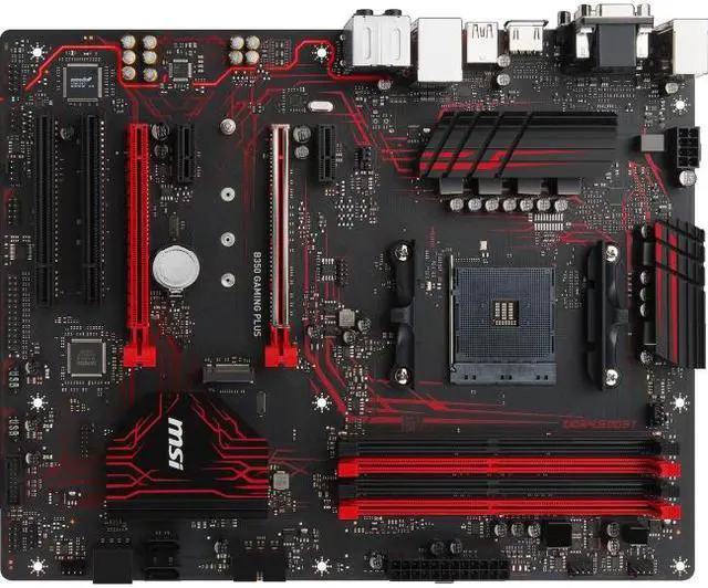 Alt view image 7 of 12 - MSI Motherboard B350 GAMING PLUS AMD RYZEN AM6 AMD B350 Chipset  64GB 2 x DDR4 memory slots support up to 32GB 1 x PCIe 3.0 x16 slots 4 x SATA 6Gb/s ports