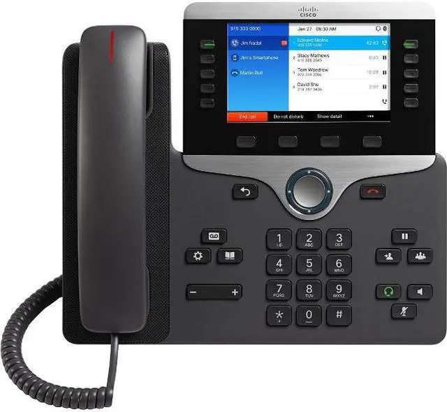 Main image of Cisco CP-8851-3PCC-K9= 8851 IP Phone - Corded/Cordless - Corded - Bluetooth - Desktop, Wall Mountable - Charcoal