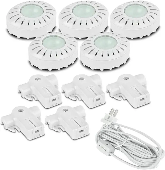 Alt view image 6 of 6 - 5 Pack Brilliant Xeon Direct-It Under Cabinet Puck Accent Light Kit White