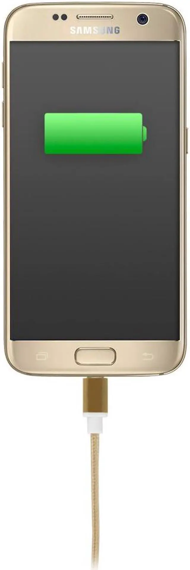 Alt view image 2 of 2 - 3FT USB to MicroUSB Braided Fabric Charging and Sync Cable Cord Gold