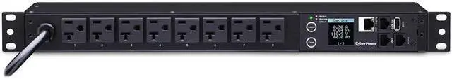 Alt view image 2 of 7 - CyberPower PDU31002 MONITORED PDU 20A SNMP L5-20P 120V 8X5-20R 1U 12FT 3YR WTY