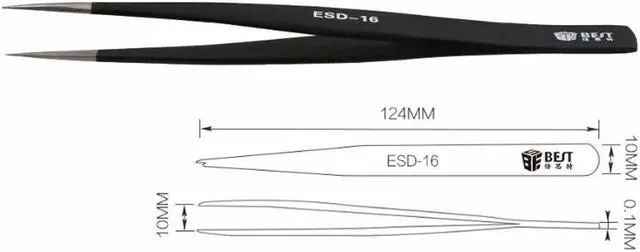 Alt view image 3 of 7 - 8pcs/lot BGA Precision ESD Tweezers Set Stainless Steel anti-static Tweezers Repair Tool Soldering Station Welding Assist