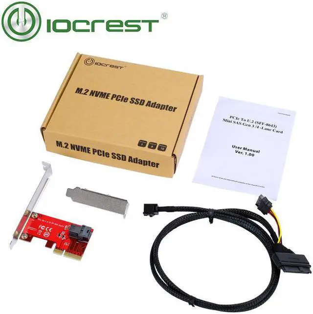 Alt view image 6 of 6 - IOCREST PCIe to U.2 (SFF-8643) Gen 3 /4 -Lane Card