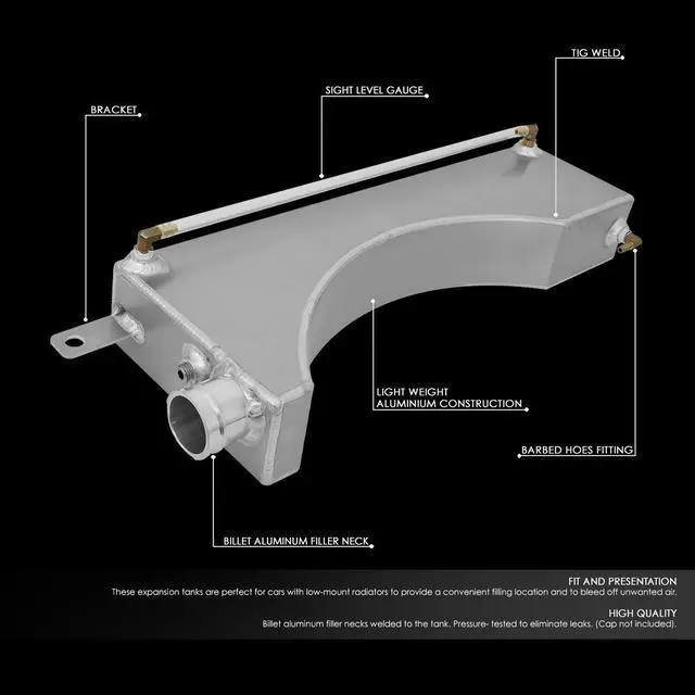 Alt view image 2 of 5 - DNA Motoring TANK-COL-007 For 1994 to 1995 Ford Mustang V8 Aluminum Coolant Expansion Recovery Overflow Tank Bottle