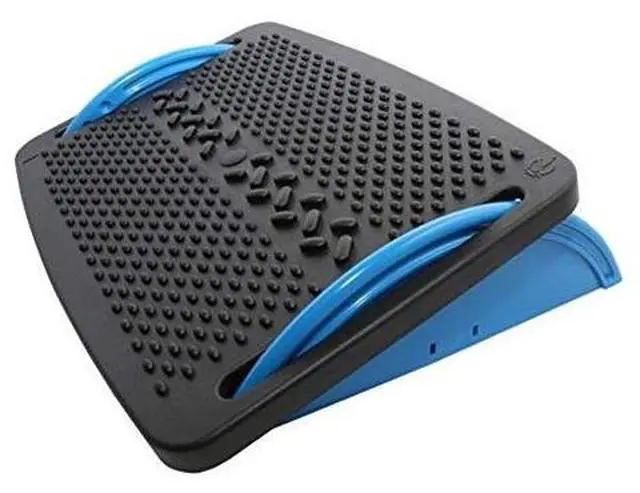 Alt view image 7 of 15 - IO Crest Ergonomic Floating Tilt Foot Rest Textured Surface Reduce Muscle Strain, Black Blue (SY-ACC65076)
