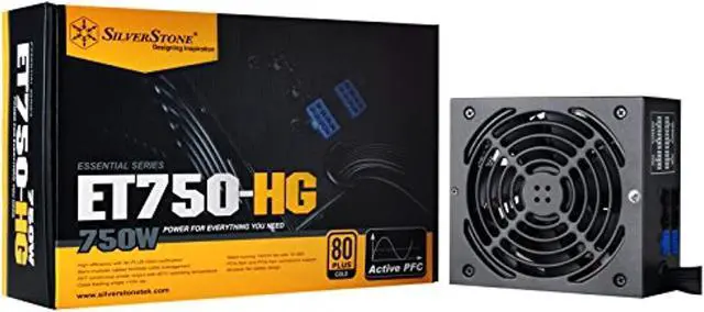 Main image of silverstone technology 750 watt semi-modular 80 plus gold computer power supply psu et750-hg