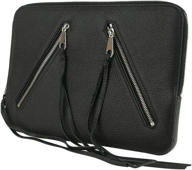 Alt view image 3 of 5 - Rebecca Minkoff Moto 13" Sleeve Case Macbook Laptop Black Pebble Leather