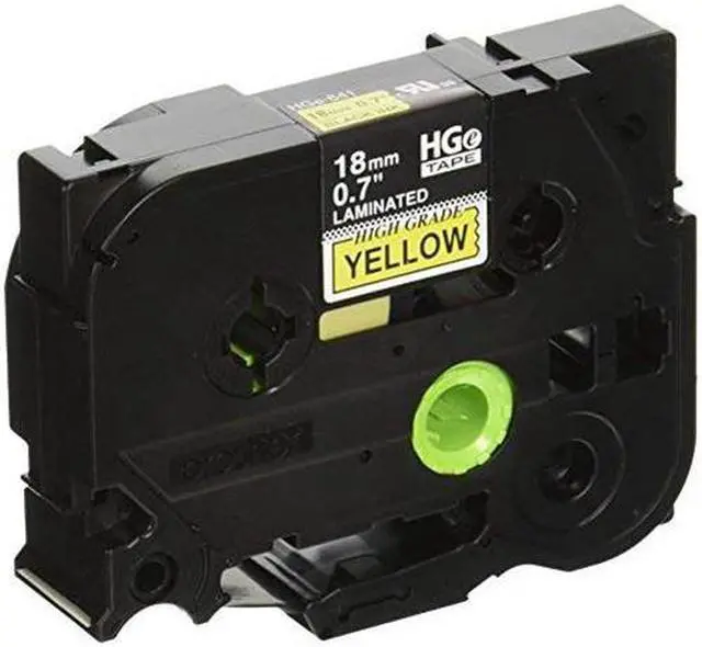Main image of Brother HGE6415PK 3/4 In Black on Yellow P-touch Label Tape - 5 Pack