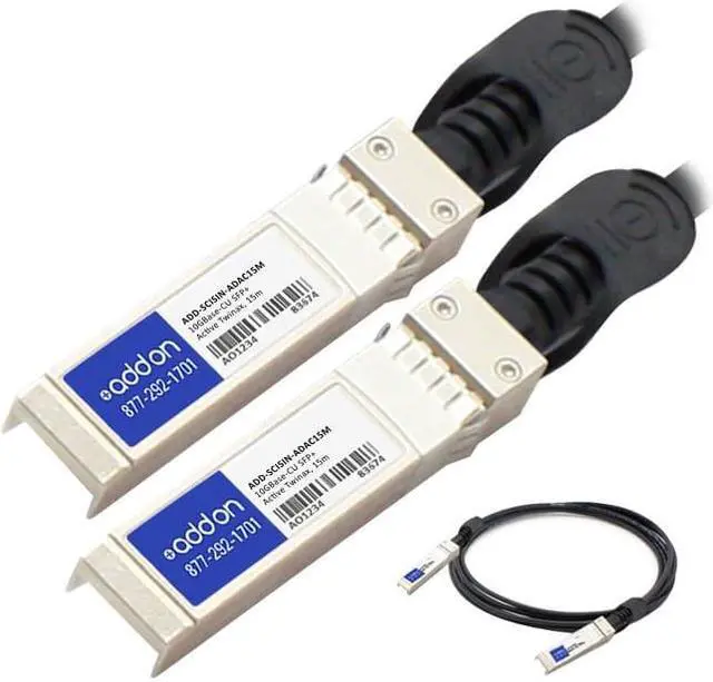 Alt view image 2 of 7 - Addon Cisco Sfp-H10gb-Acu15m To Intel Xdacbl15ma Compatible Taa Compliant 10Gbase-Cu Sfp+ To Sfp+ Direct Attach Cable (Active Twinax 15M)