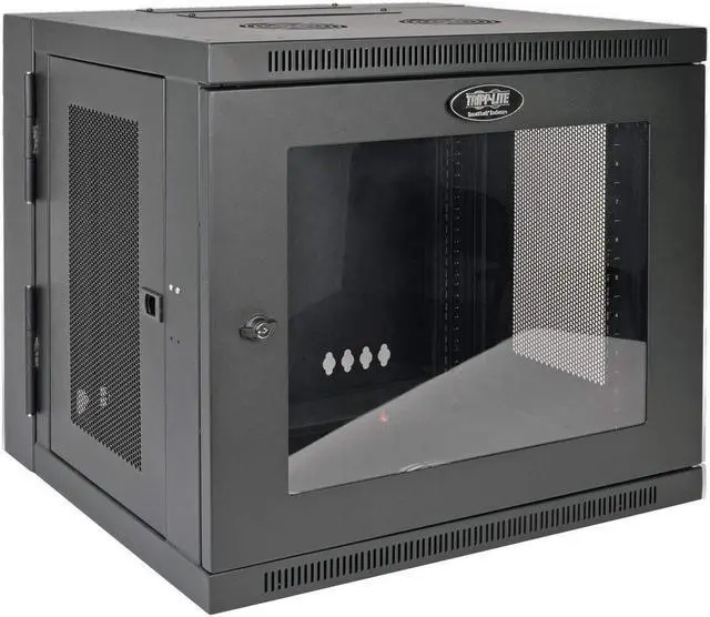 Alt view image 3 of 20 - Tripp Lite 10U Wall-Mount Rack Enclosure Server Cabinet, Hinged Back, Clear Acrylic Window (SRW10USG)