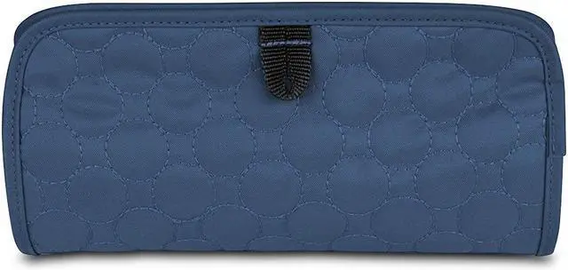 Alt view image 6 of 12 - Travelon Jewelry and Cosmetic Clutch w/ Removable Center Pouch, Blue Quilted