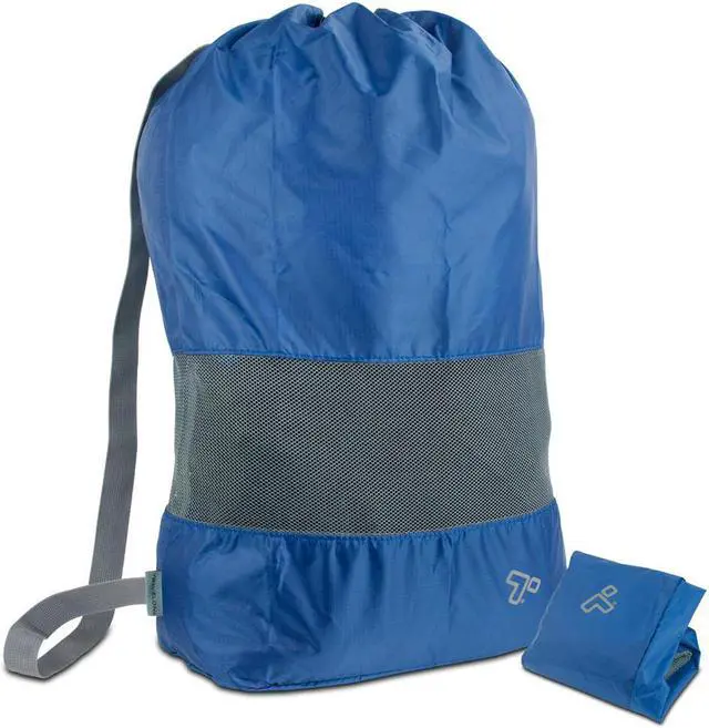 Alt view image 5 of 13 - Travelon Lightweight Nylon and Mesh Drawstring Storage Travel Laundry Bag Blue