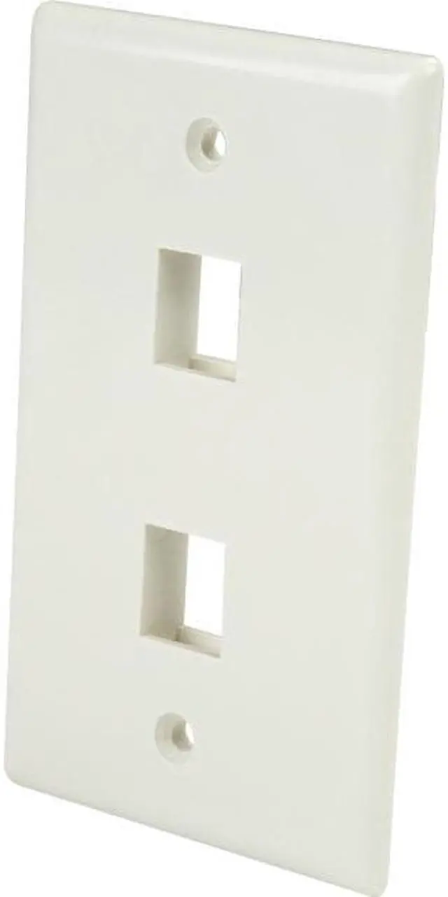 Alt view image 4 of 4 - StarTech PLATE2WH StarTech.com Dual Outlet RJ45 Universal Wall Plate White - 2 x Socket(s) - White