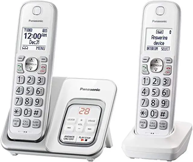 Alt view image 3 of 20 - Panasonic KX-TGD532W Cordless Phone With 2 Handset Phones