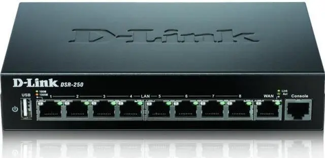 Alt view image 7 of 20 - D-LINK SYSTEMS DSR-250 WIRED SSL VPN ROUTER, 8 GIGABIT PORTS,  1 WAN. LIMITED LIFETIME WARRANTY.