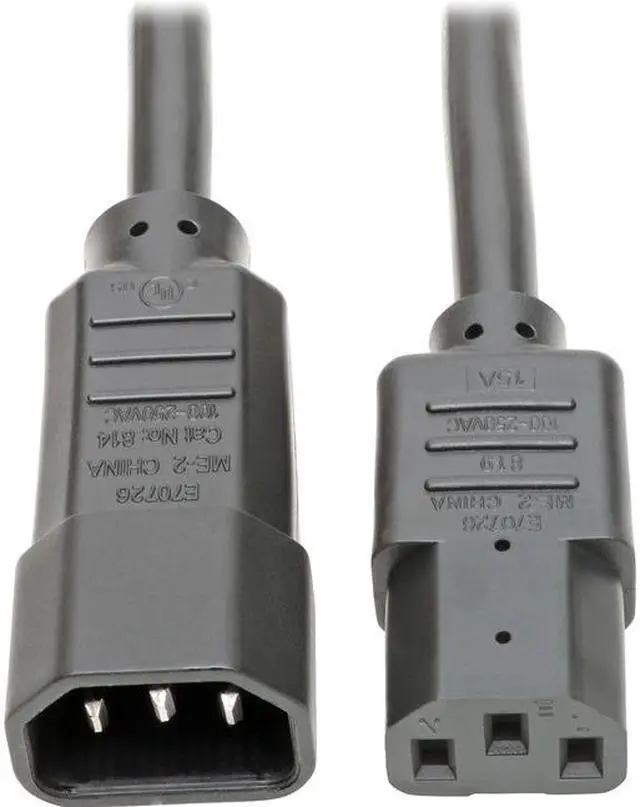 Alt view image 11 of 18 - Tripp Lite Heavy-Duty Power Extension Cord, 15A, 14AWG (IEC-320-C14 to IEC-320-C13), 3-ft