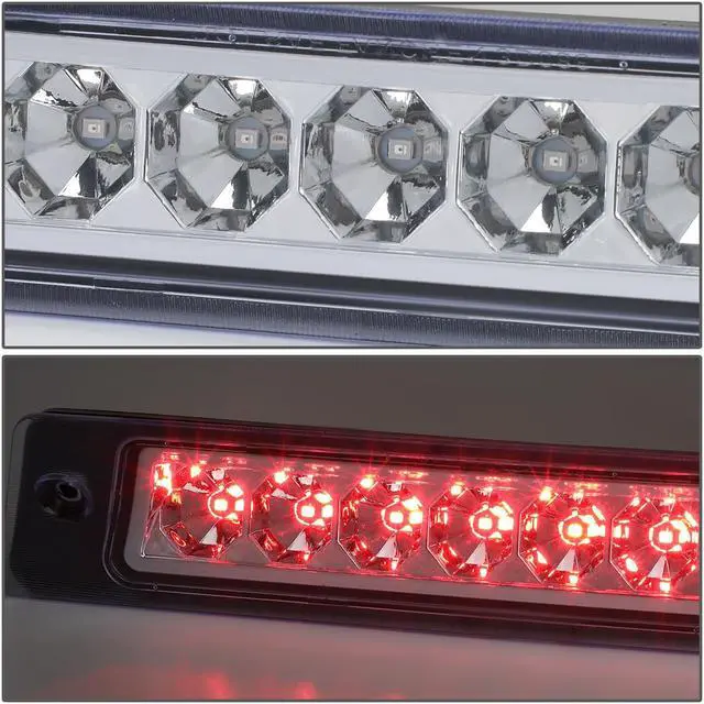 Alt view image 3 of 5 - DNA Motoring 3BL-FM87-LED-CH For 1987 to 1993 Ford Mustang GT / LX Convertible w/Spoiler Full LED Third Tail Brake Light Rear Center Stop Lamp Chrome