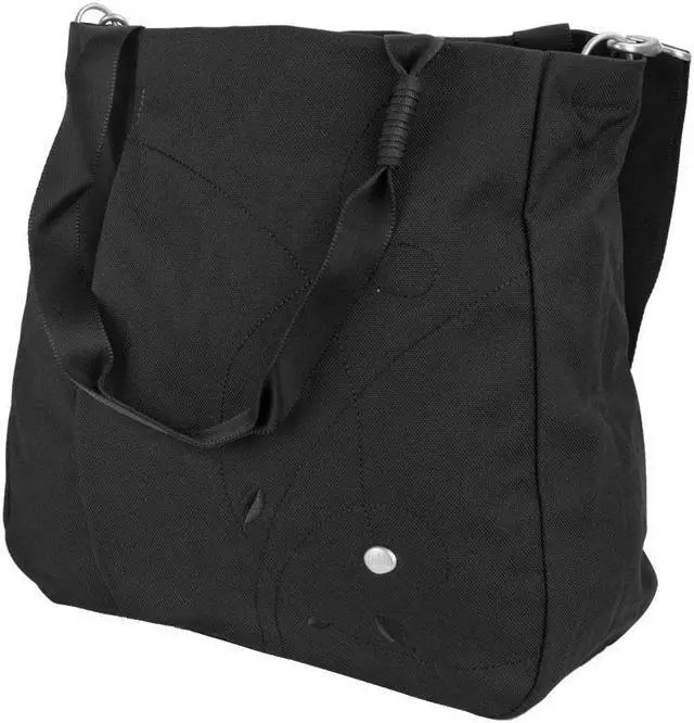 Alt view image 6 of 10 - Haiku Women's Journey Eco Shopper Tote Shoulder Bag Purse Black w/ Plum Stitch