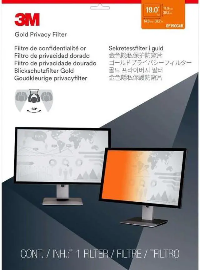 Alt view image 14 of 20 - 3M Gold Standard Monitor Privacy Filter GPF190