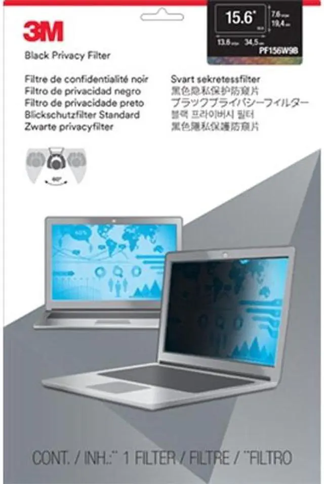 Alt view image 10 of 20 - 3M™ Filter,Privacy, 15.6w,Bk PF156W9B