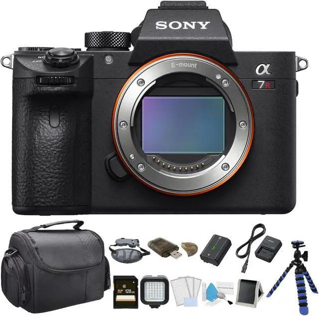 Main image of Sony Alpha a7R III Mirrorless Digital Camera (Body Only) Bundle with 64GB Memory Card + LED Light + Spare Battery + LCD Screen Protectors + Carrying Case + More