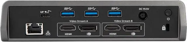 Alt view image 4 of 20 - Targus USB-C Universal DV4K Docking Station with Power - DOCK180USZ