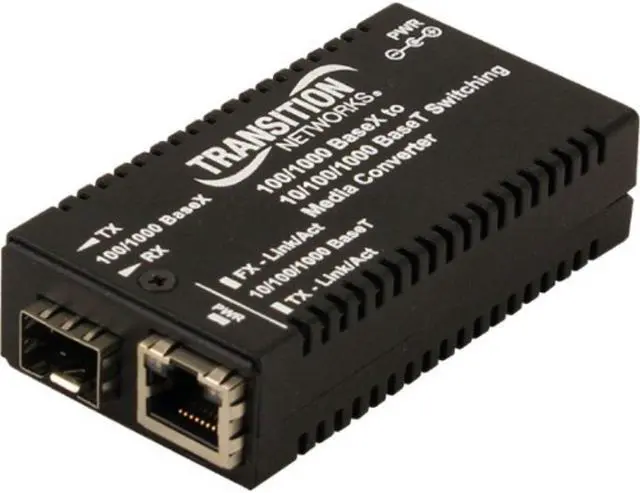 Main image of Transition Networks M/GE-PSW-SFP-01-NA Mini 10/100/1000 Bridging Media Converter
