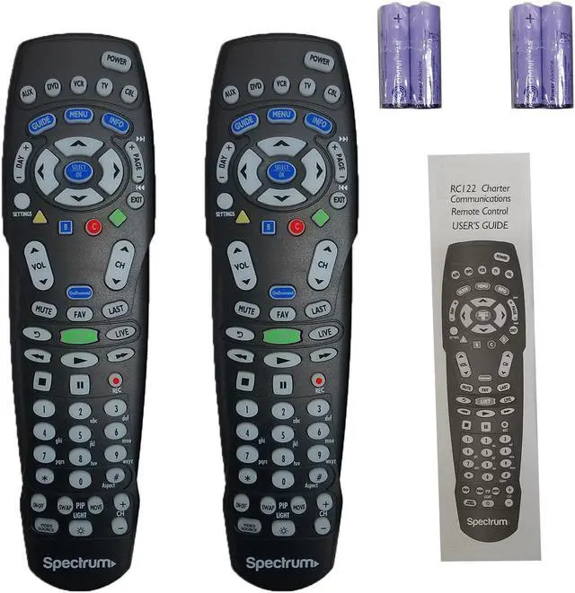 Main image of Lot of 2 Spectrum RC122 TV Universal Remote Control Time Warner Charter RC 122