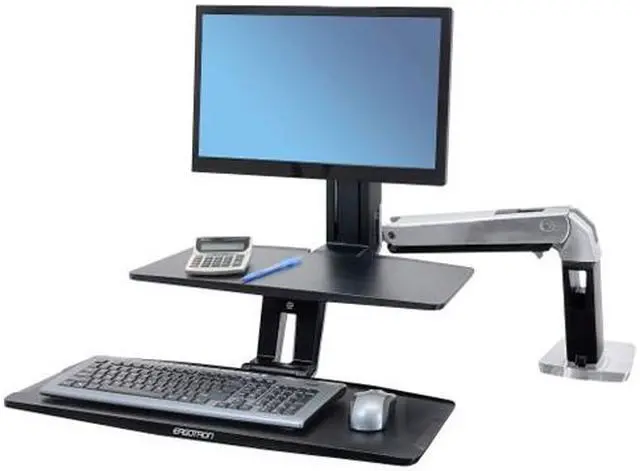 Alt view image 9 of 16 - Ergotron Workfit-a with suspended Keyboard, Single Ld - 24-390-026