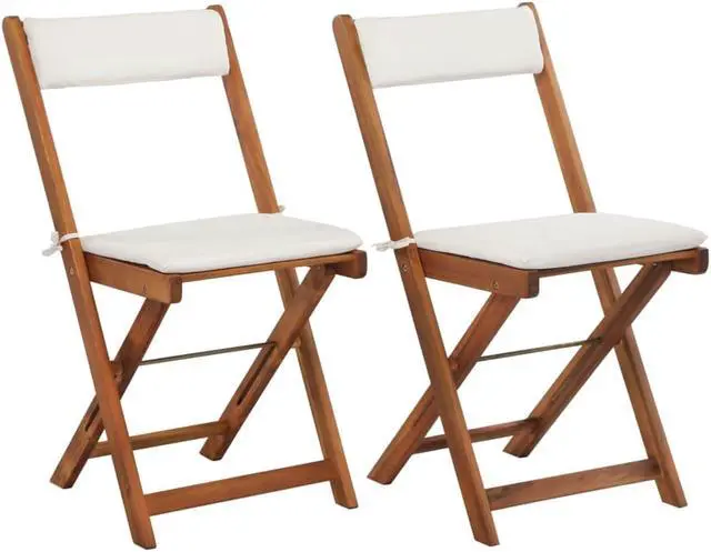 Alt view image 4 of 11 - vidaXL Patio Bistro Set 3 Piece Folding Table and Chairs Solid Acacia Wood