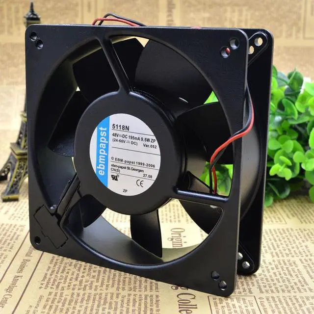 Alt view image 2 of 4 - For EBMPAPST TYP 5118N /12 DC 48V 9.5W Fan Three-wire All metal high temperature resistant