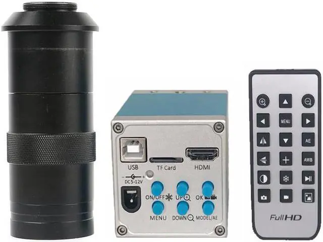 Main image of 1080P 16MP HDMI USB TF Card Recording Industrial Video Microscope Camera & Remote Control & 100X C-Mount Lens Electronic Repair