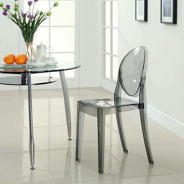 Alt view image 11 of 18 - Philippe Starck Style Victoria Ghost Chair in Smoked Clear