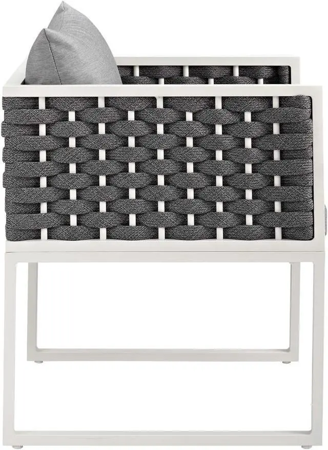 Alt view image 2 of 6 - Stance Outdoor Patio Aluminum Dining Armchair - White Gray