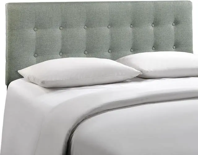 Main image of Emily Full Upholstered Fabric Headboard - Gray
