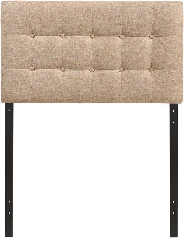 Alt view image 4 of 4 - Emily Twin Upholstered Fabric Headboard - Beige
